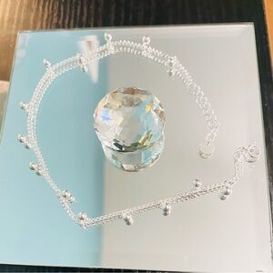 Elegant Sterling Silver Beaded Anklet